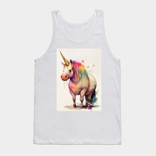 Chubby unicorn colors fat Tank Top